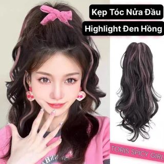 Tóc Giả Kẹp Cao Nửa Đầu Xoăn Light Hồng Ngọt Ngào Phong Cách Hàn Quốc  ,, top1wow_083992 giá sỉ