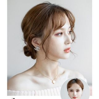 Tóc mái giả dài xoăn nhẹ. Tóc kẹp phồng 2 bên giống tóc thật. , top1wow_083992