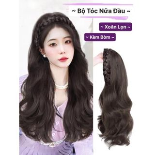 Bộ Tóc Giả Nửa Đầu Xoăn Lọn, Có Gắn Bờm Tóc Giả - Tóc Giả Nửa Đầu Xoăn Lọn Dài 60cm ,, top1wow_083992