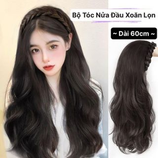Bộ Tóc Giả Nửa Đầu Xoăn Lọn, Có Gắn Bờm Tóc Giả - Tóc Giả Nửa Đầu Xoăn Lọn Dài 60cm ,, top1wow_083992