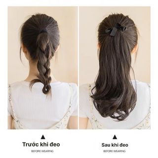 Tóc cột xoăn ngắn tư nhiên- Tóc giả đuôi ngựa xoăn dài 35cm , top1wow_083992