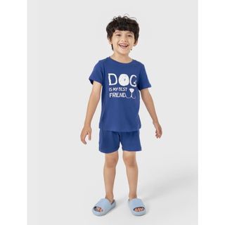Bộ quần áo bé trai CANIFA cộc tay quần short chât cotton in hình dễ thương - 2LS22S002 ,sỉ liên hệ Top1Kids