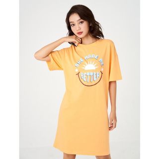 Váy liền nữ CANIFA chất liệu 100% cotton, cổ tròn tay cộc, phom suông 6DS23S004 ,sỉ liên hệ Top1Kids giá sỉ