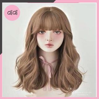 Tóc Giả Nguyên Đầu Lửng Xoăn Dợn Phong Cách Hàn Quốc  ,, top1wow_083992