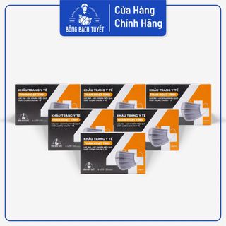 (ALO GIÁ TỐT)1 THÙNG (50 HỘP) KHẨU TRANG BÔNG BẠC TUYẾT THAN 4 LỚP
