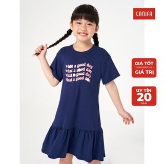 Váy liền bé gái CANIFA chất liệu 100% cotton, cổ tròn tra bo, tay cộc 1DS23S005 ,sỉ liên hệ Top1Kids giá sỉ