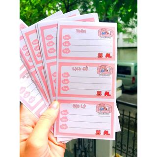 Nhãn vở 21 môn học cấp 2 in sẵn tên môn , takenote_top1book