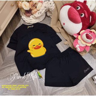 ⛱Hàng Sỉ SG⛱ Bộ cộc tay, cho cả mẹ và bé, thun cotton cao cấp, quần đùi, in hình vịt - top1dropship_00264_16341608_sg1