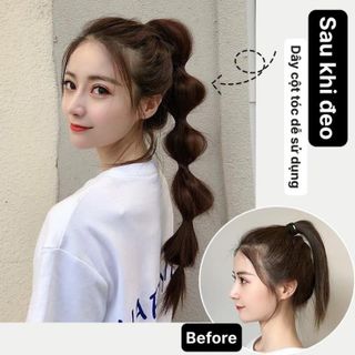 Tóc Giả cột tròn đuôi ngựa hoặc hai bên dễ thương (Giá 1 bên) ,, top1wow_083992