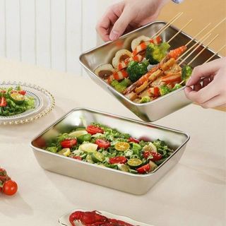 HỘP ĐỰNG THỨC ĂN BẰNG INOX 304 CỠ LỚN CÓ LẮP ĐẬY. KHAY INOX 304 ĐỰNG THỰC PHẨM CAO CẤP CHỐNG RỈ SIZE TO