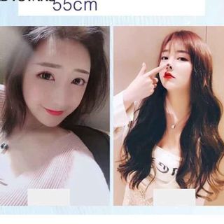 Tóc giả nữ kẹp chữ U / Tóc giả kẹp U dài 45cm kèm ảnh thật xoăn bồng bềnh làm dày tóc cực đẹp , top1wow_083992