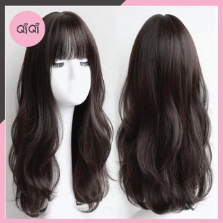 Tóc Giả Nguyên Đầu Lửng Xoăn Dợn Phong Cách Hàn Quốc ,, top1wow_083992