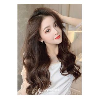 Tóc giả nữ kẹp chữ U / Tóc giả kẹp U dài 45cm kèm ảnh thật xoăn bồng bềnh làm dày tóc cực đẹp , top1wow_083992