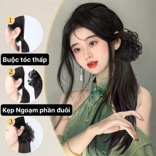 Tóc Giả Đuôi Ngựa Thẳng Kèm Búi Xoăn Truyền Thống Trung Hoa  ,, top1wow_083992