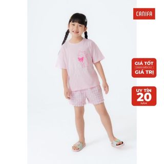 Bộ quần áo bé gái CANIFA chất liệu cotton 1LS23S007 ,sỉ liên hệ Top1Kids