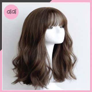 Tóc Giả Nguyên Đầu Lửng Xoăn Dợn Phong Cách Hàn Quốc ,, top1wow_083992