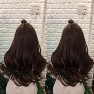 Tóc giả nữ kẹp chữ U / Tóc giả kẹp U dài 45cm kèm ảnh thật xoăn bồng bềnh làm dày tóc cực đẹp , top1wow_083992