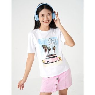 Áo phông nữ CANIFA có hình in chất liệu 100% cotton 6TS23S006 ,sỉ liên hệ Top1Kids