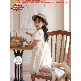 ☘️Hàng sỉ HN☘️ Đầm tay bồng hottrend cực xinh cho bé gái, chất thô boil thêu hoa nổi, top1oder_00269_13570208_sg1