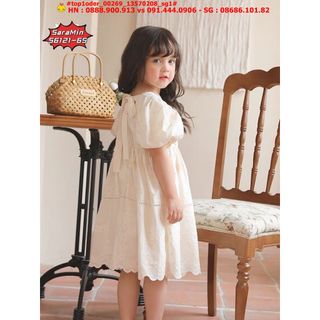 ☘️Hàng sỉ HN☘️ Đầm tay bồng hottrend cực xinh cho bé gái, chất thô boil thêu hoa nổi, top1oder_00269_13570208_sg1