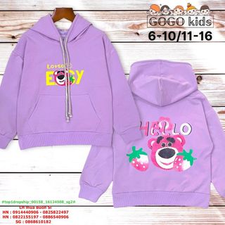 ❤ Hàng sỉ SG❤ Áo Hoodie bé gái in gấu dâu, chất thun da cá , form lớn, size 25-50 kg, top1dropship_00158_16124508_sg2 giá sỉ