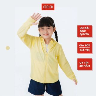 Áo khoác chống nắng unisex trẻ em CANIFA có mũ, kéo khoá, túi 2 bên 3OT23S001 ,sỉ liên hệ Top1Kids
