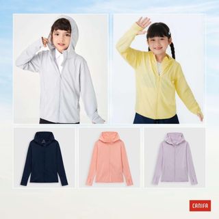 Áo khoác chống nắng unisex trẻ em CANIFA có mũ, kéo khoá, túi 2 bên 3OT23S001 ,sỉ liên hệ Top1Kids