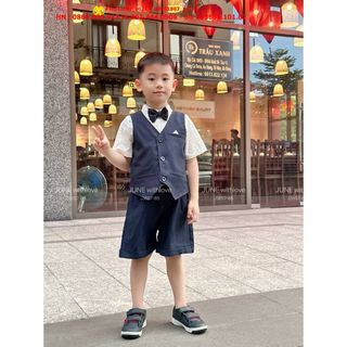 Hàng sỉ HN Set bộ công tử, sét bao gồm: quần, áo gile, áo sơ mi, nơ, size 1y-10t ri10 , top1oder_00269_08051807_sg1 giá sỉ