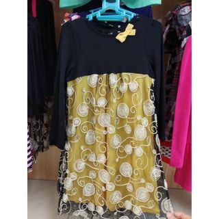 Váy tay dài bé gái, chất cotton phối ren, dáng xuông, made in Việt Nam, 2DGV9_10031608_sg2_le