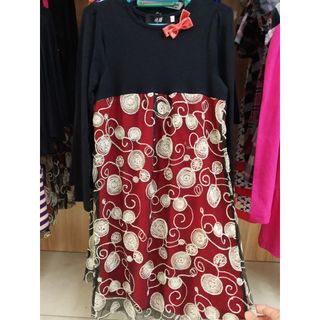 Váy tay dài bé gái, chất cotton phối ren, dáng xuông, made in Việt Nam, 2DGV9_10031608_sg2_le