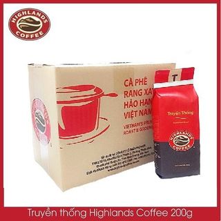 Thùng 12 gói Cà phê rang xay Truyền Thống Highlands Coffee 200g giá sỉ