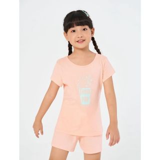 Bộ quần áo bé gái CANIFA 100% cotton áo cộc tay quần short cho bé 2 tuổi đến 14 tuổi - 1LS22S002 ,sỉ liên hệ Top1Kids