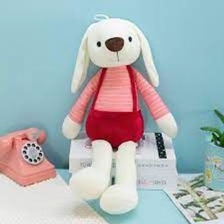 Gấu Bông Thỏ Chân Dài Mặc Yếm Đáng Yêu cho bé