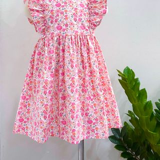 Váy Hoa Bé Gái Đầm Cánh Tiên Cho Bé Chất Liệu Thô Cotton