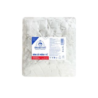 (alo giá tốt) 1 thùng bông gòn bông bạch tuyết miếng cắt sẵn 3x3cm (10 gói 1kg)