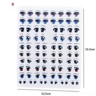 decal nuớc hình dán mắt chibi làm figure