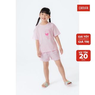 Bộ quần áo bé gái CANIFA chất liệu cotton 1LS23S007 ,sỉ liên hệ Top1Kids