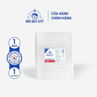 1 thùng bông gòn bông bạch tuyết cắt sẵn 10x10cm (10 gói 1kg)