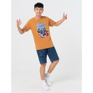Áo phông nam CANIFA chất liệu 100% cotton, cổ tròn tra bo, tay cộc, phom regular 8TS22W022 ,sỉ liên hệ Top1Kids