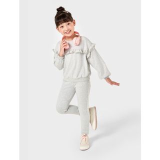 Quần leggings bé gái CANIFA chất liệu cotton spandex, cạp chun, lé dọc sườn bằng vải phối 1BL22W002 ,sỉ liên hệ Top1Kids