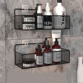 Kệ Đựng Đồ Nhà Tắm Dán Tường Hình Chữ Nhật , Kệ Thép Sơn Tĩnh Điện Cao Cấp Không Rỉ Siêu Chắc
