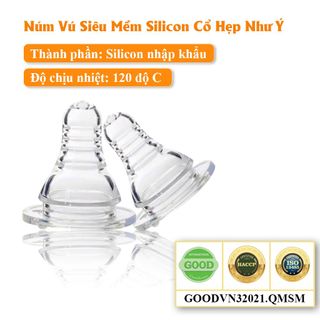 Núm Vú Siêu Mềm Silicon Cổ Hẹp Như Ý