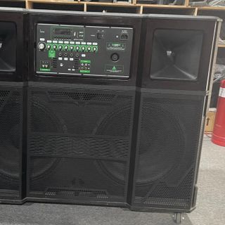 Loa kéo bình khủng long 4 Tấc Đôi ngang 2 Bass 40 2 treble loa kéo di động hát karaoke Bluetooth bảo hành 12 tháng -tặng kèm 2 mic không dây kim loại cao cấp
