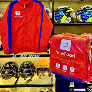 Áo khoác dù NowFood chất vải dù 2 lớp from rộng cổ bẻ - hót tred. Giá sỉ - giá bán buôn