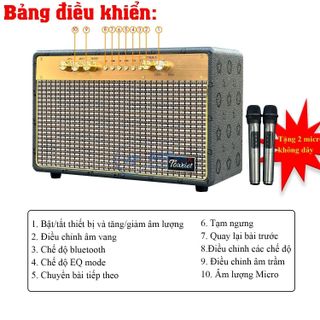 Loa Xách Tay Bluetooth TW318- Thiết Kế Sang Trọng, Âm Thanh Sóng Động Chất Lượng Cao, Tặng Kèm 2 Micro Không Dây