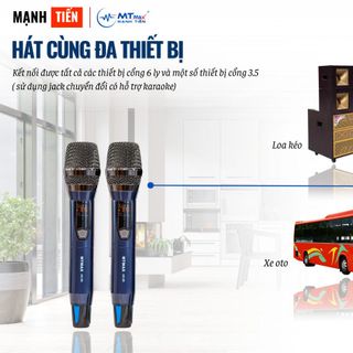 Micro Không Dây Cao Cấp MTMAX AK98 – Tiếng Sáng Mượt Độ Nhạy Cao Tặng Bao Đựng Micro