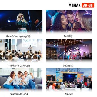 Micro Không Dây Cao Cấp MTMAX AK98 – Tiếng Sáng Mượt Độ Nhạy Cao Tặng Bao Đựng Micro