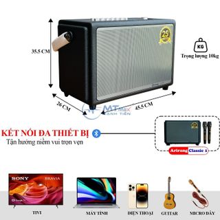Loa xách tay Arirang Classic 1 - 3 Loa 3 Đường Tiếng, Đỉnh Cao Âm Thanh Thế Hệ Mới, Tặng Kèm 2 Micro Cao Cấp Nâng Giọng, Bảo Hành Lên Đến 12 Tháng.