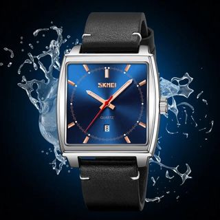 Đồng hồ kim SKMEI 9316 dây da đen mặt xanh dành cho Nam