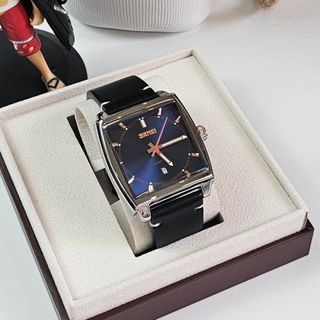 Đồng hồ kim SKMEI 9316 dây da đen mặt xanh dành cho Nam